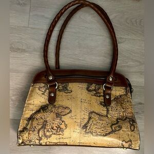 DESIGNED BY PATRICIA NASH!!! European Map Shoulder Purse in excellent condition.